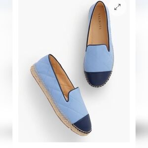 Talbots Quilted Leather Espadrilles NWT